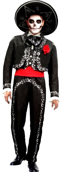 NUEVO Disfraz Spooktacular Día de Muertos Adulto Mariachi con Pintura Facial - Talla M