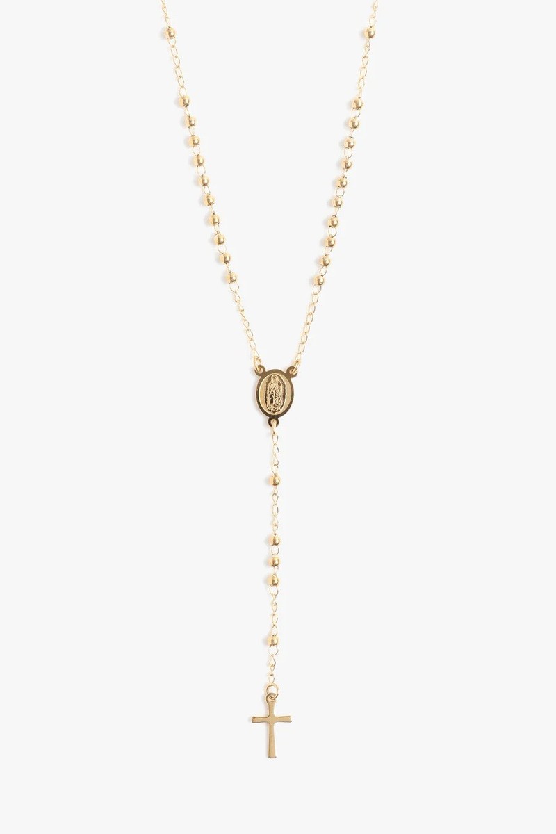 MARRIN COSTELLO | ROSARY 3MM NECKLACE 18K GOLD PLATED STAINLESS STEEL