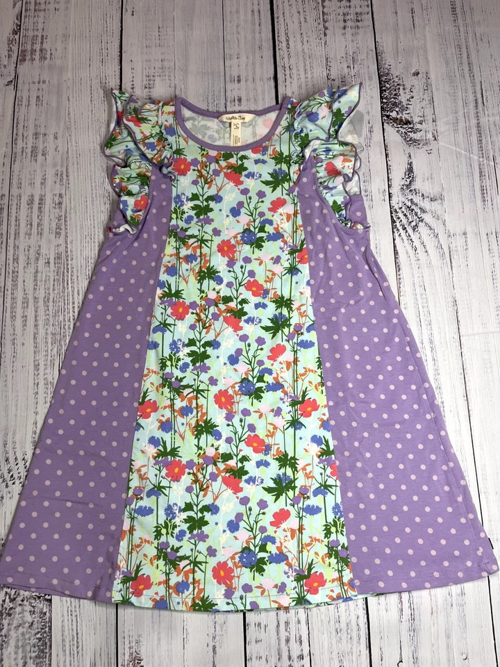 Vestido MATILDA JANE Talla 8 Flores Primavera Vamos Juntos Niñas Púrpura #A28 Foto 2 de 4