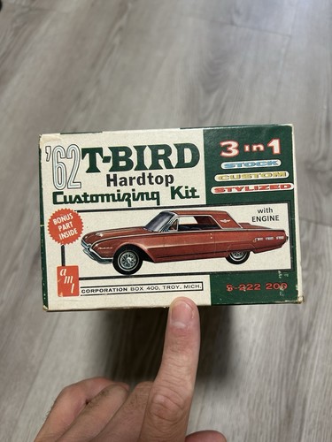 Vintage 1962 AMT 3 In 1 Hardtop Ford T-Bird Thunderbird S-222 200 1/25 Model Car - Picture 9 of 18