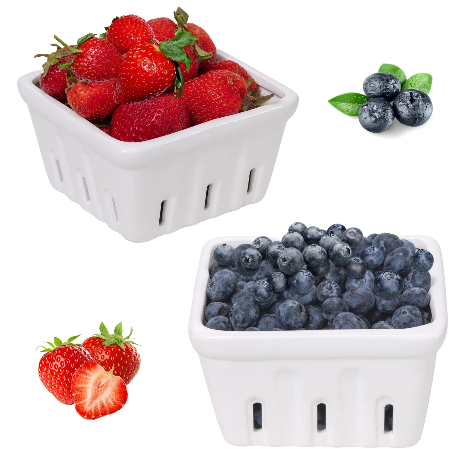 Ceramic Berry Basket | Reusable Stoneware Berry Bowls with Holes | Porcelain ...