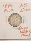 1889 FINE 90% SILVER SEATED LIBERTY DIME