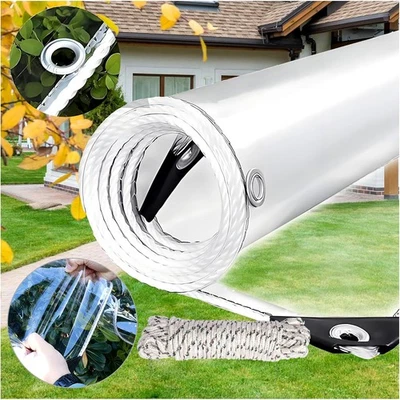 LC&QS Clear Tarps Heavy Duty PVC,Tarpaulin with Grommets