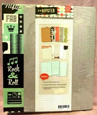 Basic Grey Chipboard Binder Hipster Page Protectors Tabs Cardstock Pages NEW