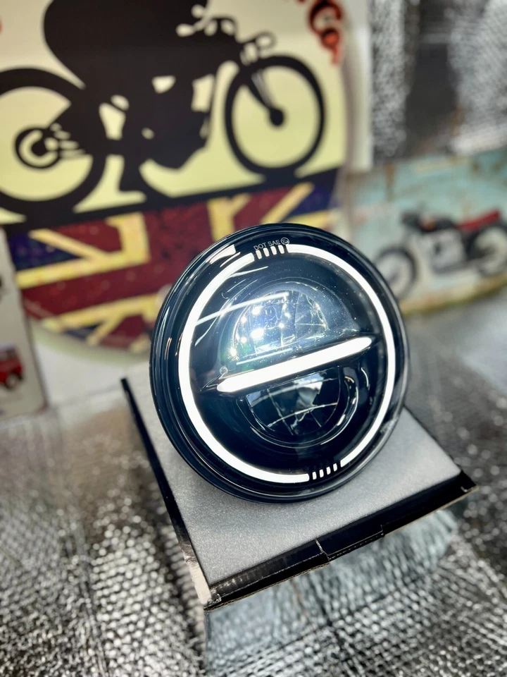 7″ Indy Legends LED Headlight Halo DRL Indicator 40W 3400 Lm DOT E Marked - Image 4 of 4