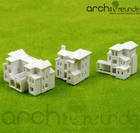 3 x Model Building Villa Apartment House 1:800 : Type A+ Type B+ Type C