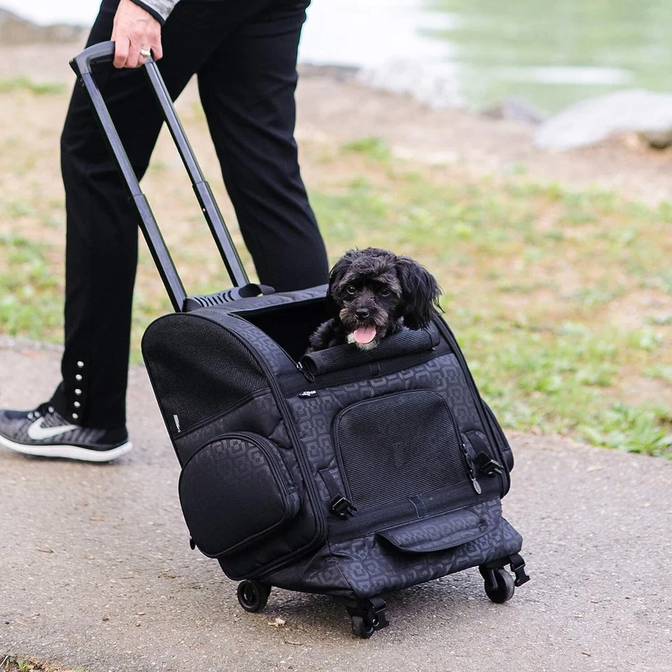 Gen7Pets Dog Carrier - Large Black Roller Bag Pet Carrier - Image 3 of 4