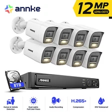 ANNKE 12MP 8CH NVR Audio PoE Security Camera System Color Night Vision AI Motion