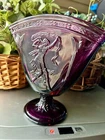 ONLY 75  EXCLUSIVELY MADE Fenton** AUBERGINE DANCING LADIES FAN VASE**2007..