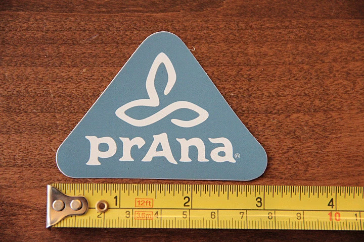 PRANA Climbing Yoga Clothing DIE CUT STICKER Decal NEW RUST