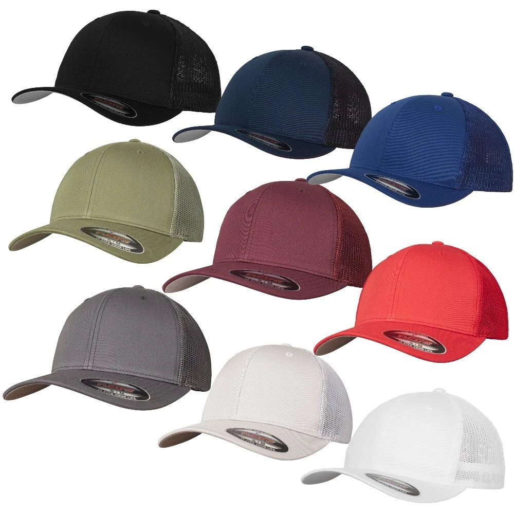Flexfit Mesh Trucker Cap Original 6 Panel Baseball Cap Baseball Classic Curved
