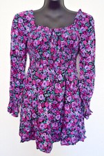 Wild Fable Purple Floral Peasant Babydoll Women's Sizes XS or S Tunic Dress, NEW