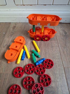 Vintage 1976 Tupperware Spielzeug Amphibio Sandbad Gebäude Zug orange