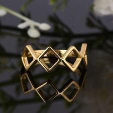 18k Gold Plated Multi Criss Cross Design Handmade Ring Jewelry Gift For Love