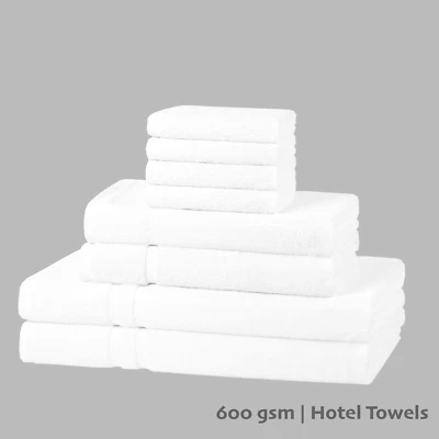 A & B TRADERS Luxury 8 Pcs Towels Bale Set | 600 GSM Hotel Quality Towels Thick Soft Absorbent