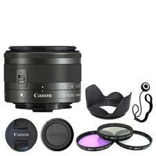 Canon EF-M 15-45mm f/3.5-6.3 IS STM Lens Graphite + Deluxe Accessory Kit