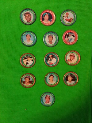 VINTAGE MLB TOPPS BASEBALL METAL MILK CAPS VARIOUS  PLAYERS
