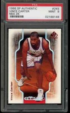 1998-99 SP Authentic Vince Carter NBA 2K Rookie RC PSA 9- True baller Rare card
