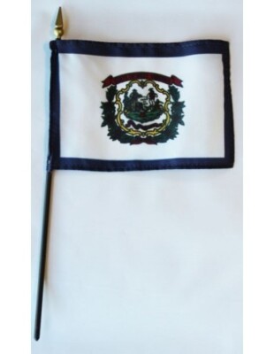 West Virginia  4'' x 6'' Mounted Flags
