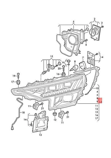 Genuine AUDI Audi Q8 4MN Led Headlight With Matrix Beam Left 