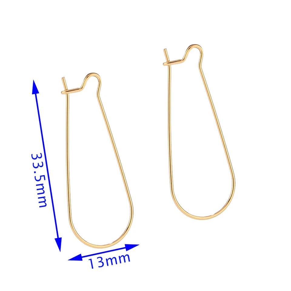 40 шт. позолоченные серьги-почки из нержавеющей стали ушные провода крючки изготовление ювелирных изделий - Изображение 2 из 3