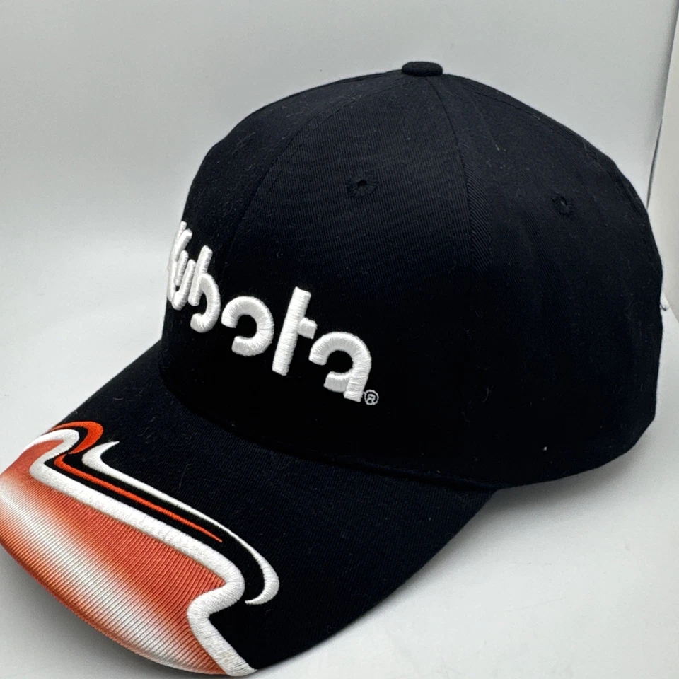 Kubota Flame Hat Cap Strapback Adjustable Black Embroidered Flames - Image 2 of 4