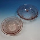 Jeannette Depression Glass - Pink Cherry Blossom - Footed Bowl, Fruit Bowl