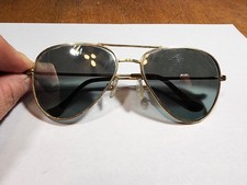 Vtg Aviator Sunglasses Gold Frames Brow band Unbranded