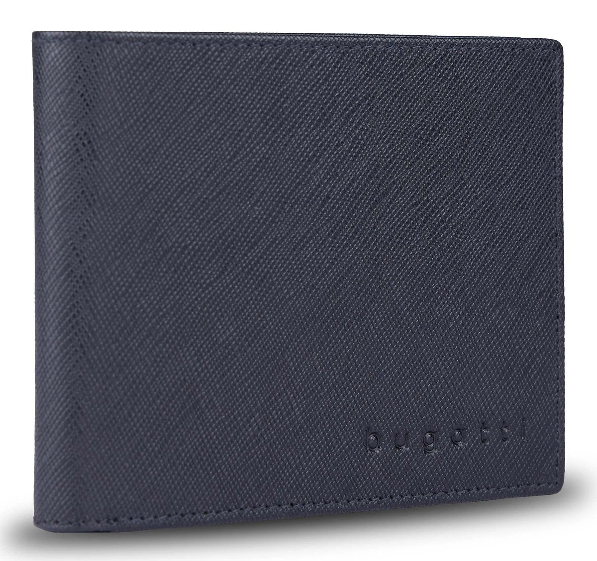 Portafoglio Piccolo Uomo Bugatti Luca In Vera Pelle Nera Con Protezione RFID - 9 Scomparti E Confezione Regalo