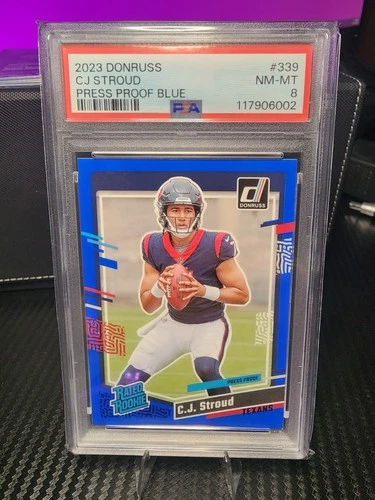 2023 Panini Donruss Press Proof Blue CJ Stroud #339 PSA 8 Rookie RC