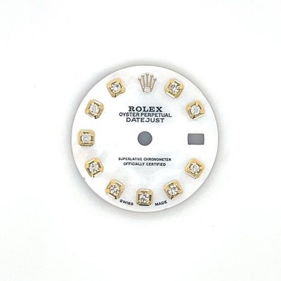 Rolex 26 mm Custom White MOP Dial Natural Diamond for Date Just/Date