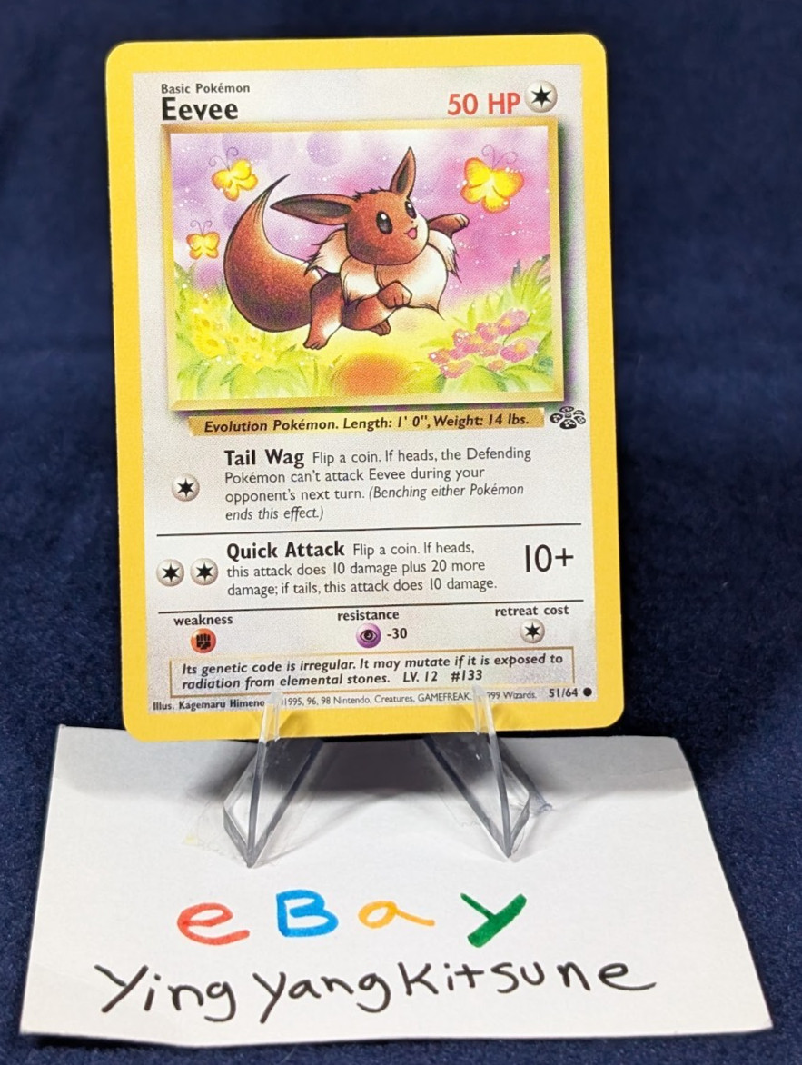 Eevee Unlimited Jungle 51/64 Common Cute Pokemon LP 1999