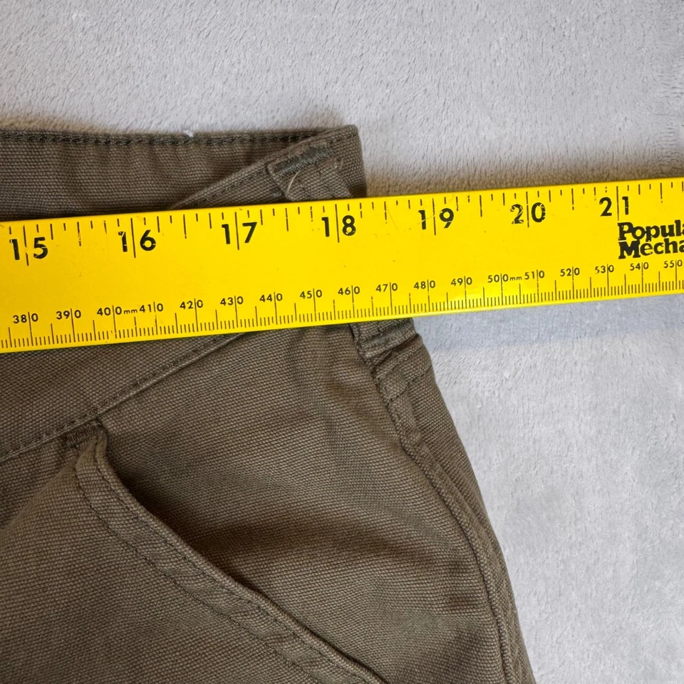 Pantalones de trabajo Carhartt calce relajado forrados de lana de lona para mujer talla 16 caqui oscuro Foto 3 de 4