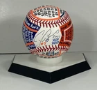 Craig Biggio Signed OML Baseball, VCBC SuperStats, Hand Painted, JSA, HOF Astros