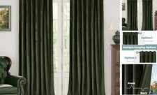 Velvet Curtains 84 Inch Length, Thermal 52"W x 84"L Pack of 2 Olive Green