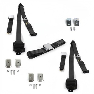Chevy LUV Truck 1972 - 1980 Airplane 3pt BK Bench Seat Kit w/Brackets 3 Belts