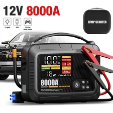 Upgraded Jump Starter with Air compressor 8000A Car Starter 12V Jump Box Booster