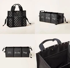 Kate Spade 🖤 New York Target Polka Dot Expanding Canvas Car Organizer Tote Bag