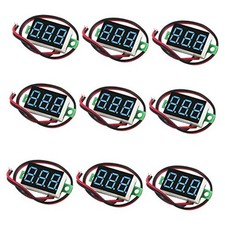 9pcs Voltage Meter 0.36 Inch 2 Wire DC 0-32V with Three Digit Panel LED