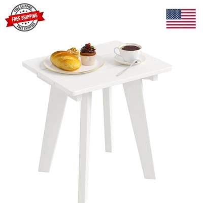 Outdoor Side Table, HDPE Weather Resistant Small Patio Table for Porch and Ba... - Image 1 of 4