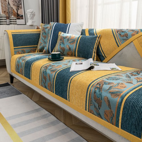 2022 Home Striped Sofa Cover Jacquard 1 2 3 4 Seat Corner Sofa Non-slip Cover - Picture 14 of 18