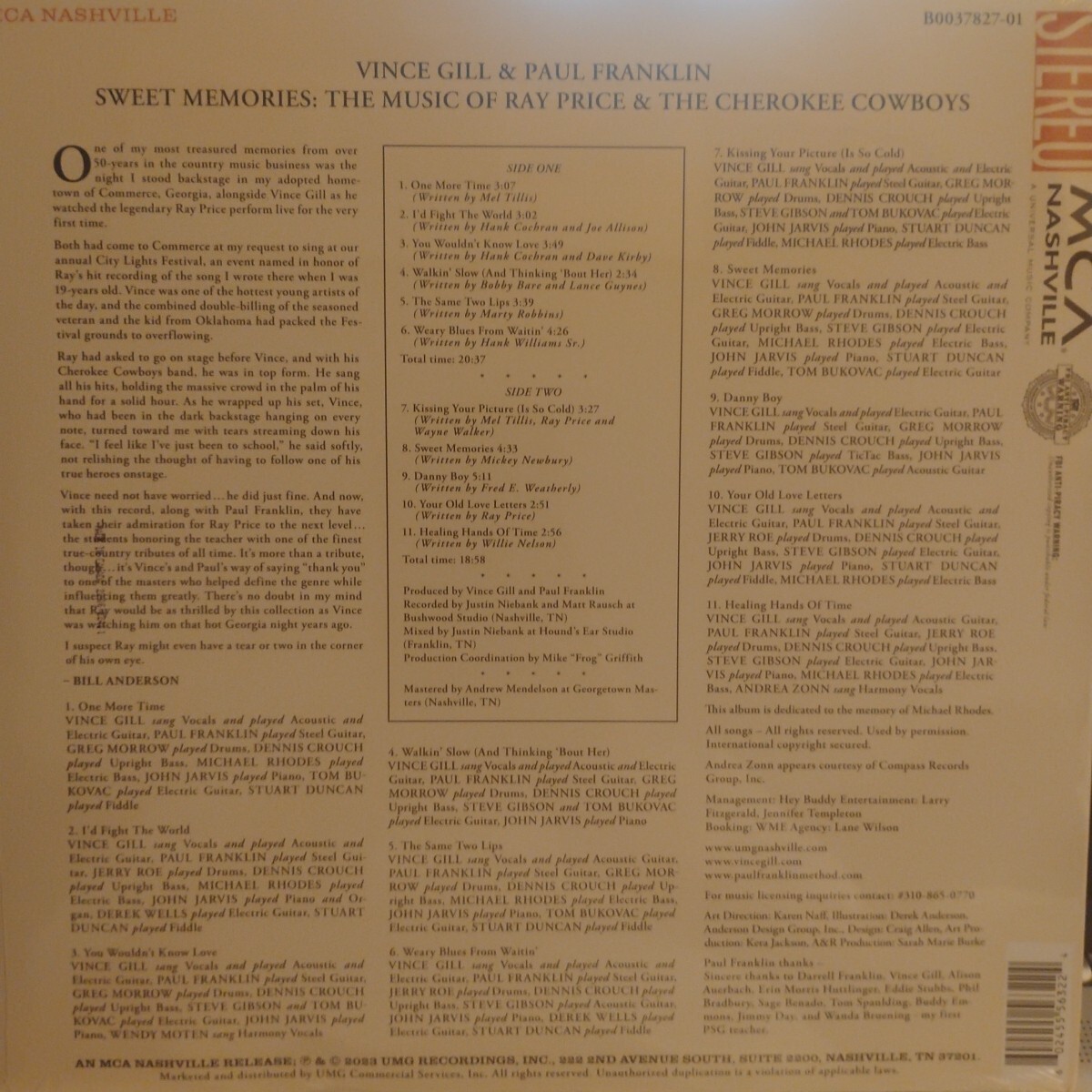 SEALED Sweet MemoriesMusic of Ray Price & The Cherokee Cowboys Gill