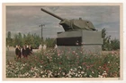 SOVIET TANK T-34 Tank turret Monument military WW2 Photo Russian Old Postcard