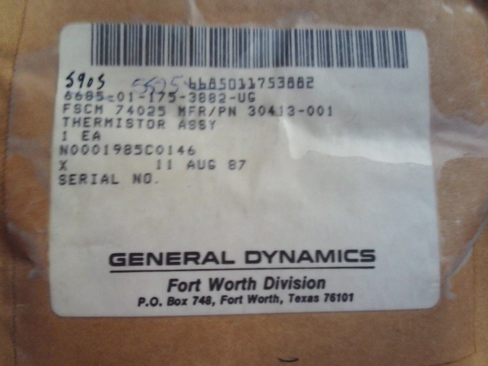 GENERAL DYDNAMICS /  MARATHON THERMAL RESISTOR  30413-001 NSN:  5905-01-175-3882 - Image 3 of 3