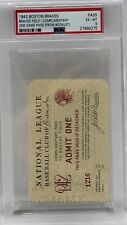1942 Boston Braves PSA Ticket Pass Warren Spahn Debut/Paul Waner 3000 Hit/POP1⚾️ 1942 Boston Braves PSA Ticket Pass Warren Spahn Debut/Paul Waner 3000 Hit/POP1⚾️
