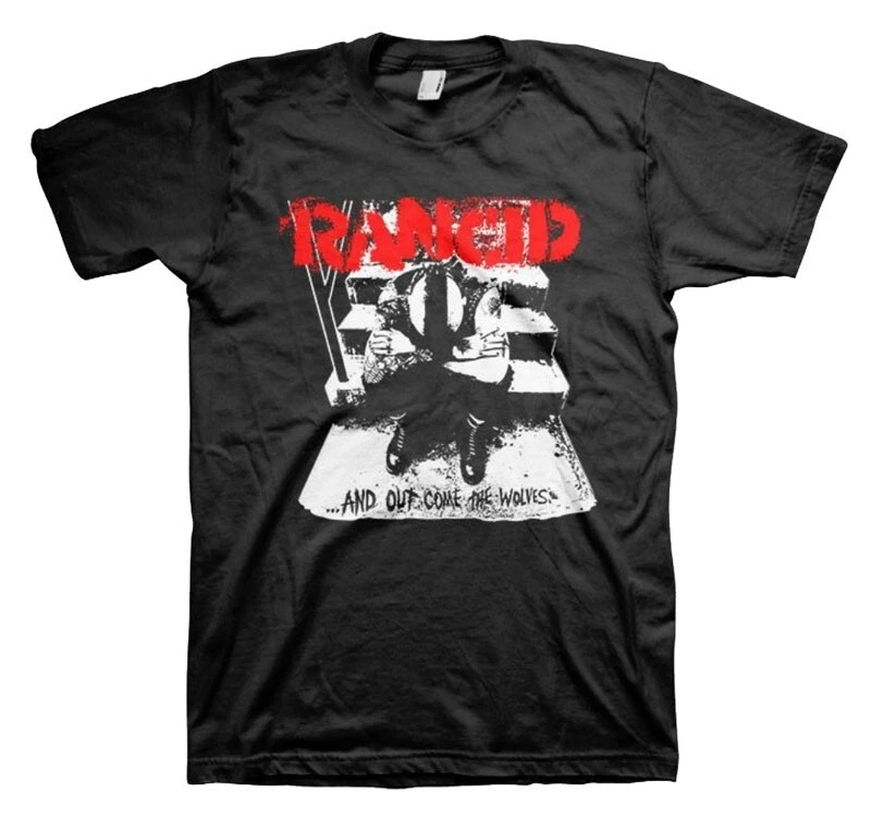 New Authentic Rancid Out Come The Wolves Album Punk Band Red & Black T-Shirt
