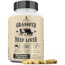 Ancestral Supplements Grass Fed Beef Liver 180 Capsules, Supports Energy Product