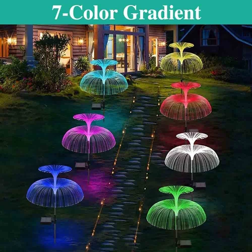 Solar Garden Path Light Waterproof 7 Color Changing Outdoor Jellyfish Stake Lamp - Picture 5 of 17