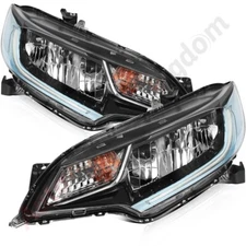 LED Headlights Assembly For 14-20 Honda Fit Replacement w/ Reflective Bowl Lamps