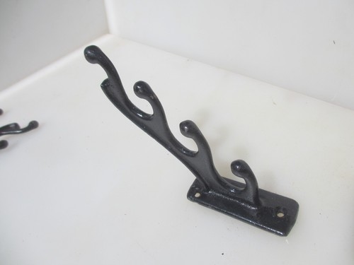 Large Iron Coat Hook Hat Hanger Old Rustic Rack Basket 5.25"D - Picture 5 of 11
